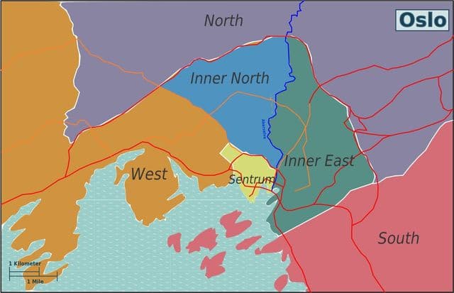 Карта района Осло