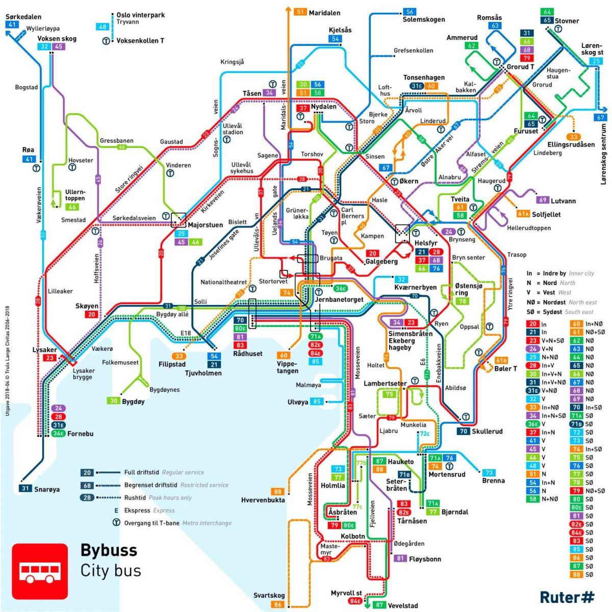 Карта автовокзала Осло