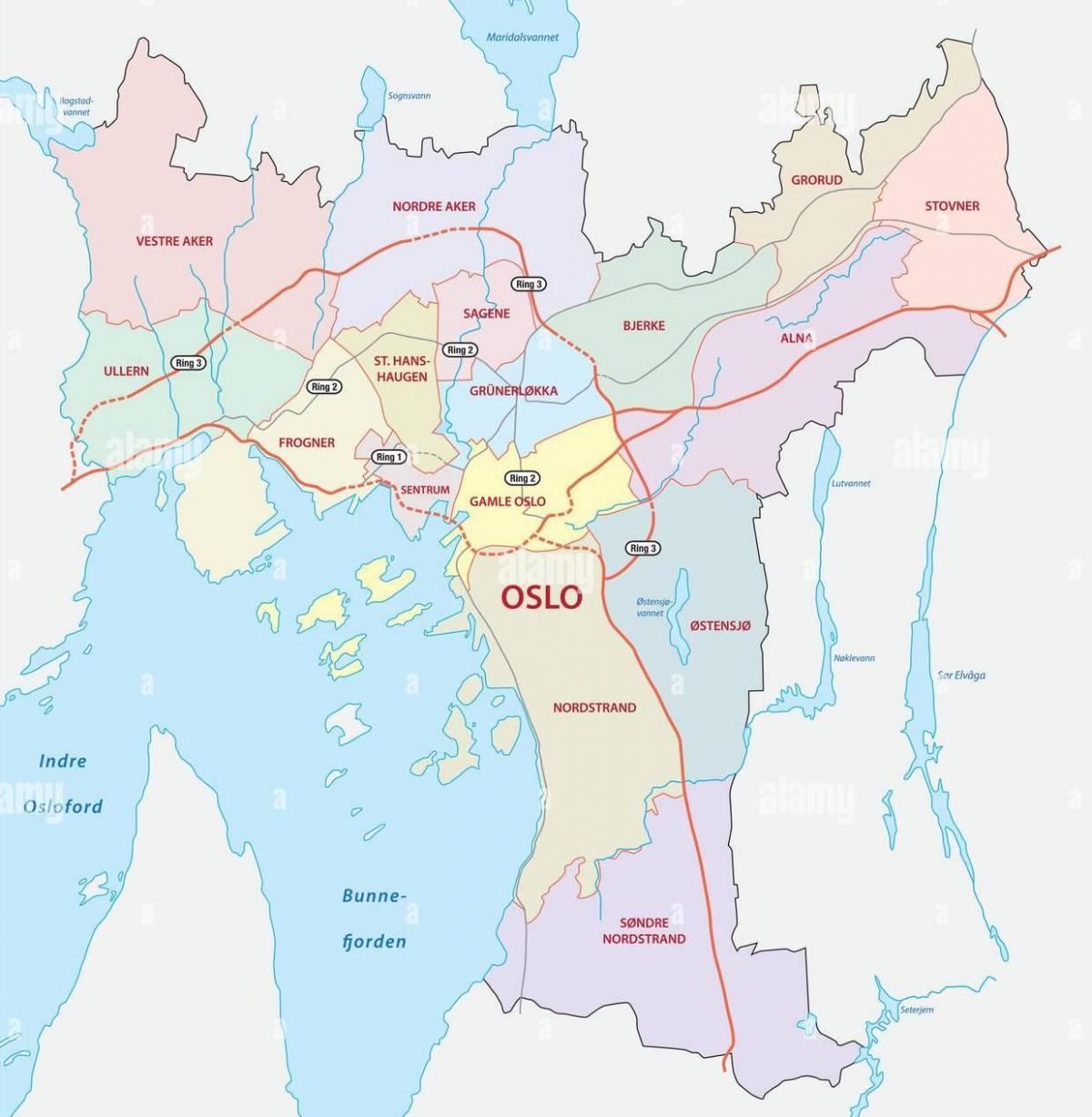 Карта окрестностей Осло