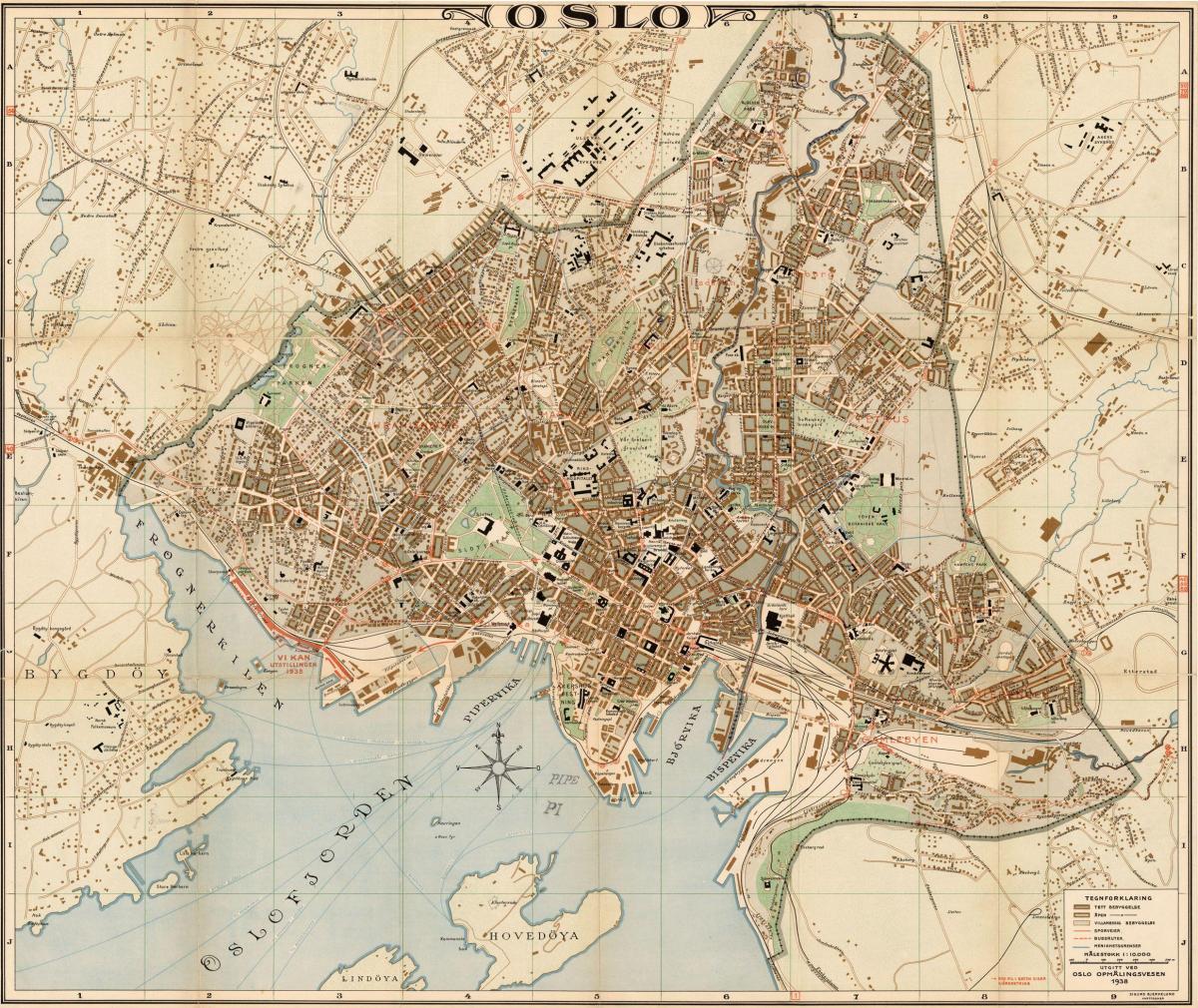 Историческая карта Осло
